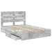 Pat cu storage Gri din beton 150 x 200 cm Lemn compozit - WALTI WALTI