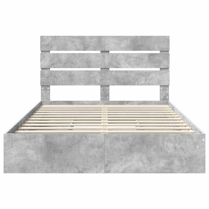 Pat cu storage Gri din beton 150 x 200 cm Lemn compozit - WALTI WALTI