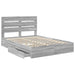 Pat cu storage cu sertar Gri Sonoma 150 x 200 cm Lemn compozit - WALTI WALTI