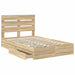 Pat cu storage Stejar Sonoma 135 x 190 cm Lemn compozit - WALTI WALTI
