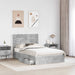 Pat cu storage Gri din beton 135 x 190 cm Lemn compozit - WALTI WALTI