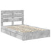 Pat cu storage Gri din beton 135 x 190 cm Lemn compozit - WALTI WALTI