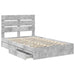 Pat cu storage Gri din beton 135 x 190 cm Lemn compozit - WALTI WALTI