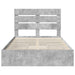 Pat cu storage Gri din beton 135 x 190 cm Lemn compozit - WALTI WALTI