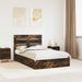 Pat cu storage Stejar fumuriu 135 x 190 cm Lemn compozit - WALTI WALTI