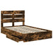 Pat cu storage Stejar fumuriu 135 x 190 cm Lemn compozit - WALTI WALTI