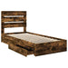 Pat cu storage Stejar fumuriu 100 x 200 cm Lemn compozit - WALTI WALTI