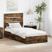 Pat cu storage Stejar fumuriu 90 x 190 cm Lemn compozit - WALTI WALTI