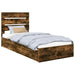 Pat cu storage Stejar fumuriu 90 x 190 cm Lemn compozit - WALTI WALTI