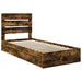 Pat cu storage Stejar fumuriu 90 x 190 cm Lemn compozit - WALTI WALTI