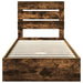 Pat cu storage Stejar fumuriu 90 x 190 cm Lemn compozit - WALTI WALTI