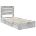 Pat cu storage Gri din beton 70 x 190 cm Lemn compozit - WALTI WALTI