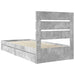Pat cu storage Gri din beton 70 x 190 cm Lemn compozit - WALTI WALTI