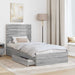 Pat cu storage cu sertar Gri Sonoma 70 x 190 cm Lemn compozit - WALTI WALTI