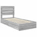 Pat cu storage cu sertar Gri Sonoma 70 x 190 cm Lemn compozit - WALTI WALTI