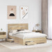 Cadru de pat cu sertar Stejar Sonoma 150 x 200 cm Lemn compozit - WALTI WALTI