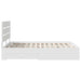 Cadru de pat cu sertar Alb 140 x 190 cm Lemn compozit - WALTI WALTI