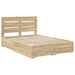 Cadru de pat cu sertar Stejar Sonoma 140 x 190 cm Lemn compozit - WALTI WALTI