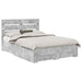 Cadru de pat cu sertar Gri din beton 140 x 190 cm Lemn compozit - WALTI WALTI