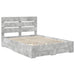 Cadru de pat cu sertar Gri din beton 140 x 190 cm Lemn compozit - WALTI WALTI