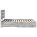 Cadru de pat cu sertar Gri din beton 140 x 190 cm Lemn compozit - WALTI WALTI