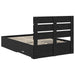 Cadru de pat cu sertar Stejar Negru 135 x 190 cm Lemn compozit - WALTI WALTI