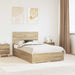 Cadru de pat cu sertar Stejar Sonoma 135 x 190 cm Lemn compozit - WALTI WALTI