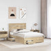Cadru de pat cu sertar Stejar Sonoma 135 x 190 cm Lemn compozit - WALTI WALTI