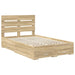 Cadru de pat cu sertar Stejar Sonoma 135 x 190 cm Lemn compozit - WALTI WALTI