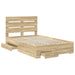 Cadru de pat cu sertar Stejar Sonoma 135 x 190 cm Lemn compozit - WALTI WALTI