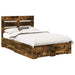 Cadru de pat Stejar fumuriu 135 x 190 cm Lemn compozit - WALTI WALTI