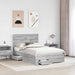 Cadru de pat cu sertar Gri Sonoma 135 x 190 cm Lemn compozit - WALTI WALTI