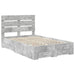 Cadru de pat cu sertar Gri din beton 120 x 200 cm Lemn compozit - WALTI WALTI