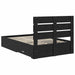 Cadru de pat cu sertar Stejar Negru 120 x 190 cm Lemn compozit - WALTI WALTI