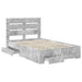Cadru de pat cu sertar Gri din beton 120 x 190 cm Lemn compozit - WALTI WALTI