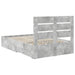 Cadru de pat cu sertar Gri din beton 120 x 190 cm Lemn compozit - WALTI WALTI