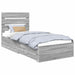 Cadru de pat cu sertar Gri Sonoma 100 x 200 cm Lemn compozit - WALTI WALTI