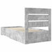 Cadru de pat cu sertar Gri din beton 90 x 200 cm Lemn compozit - WALTI WALTI