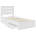 Cadru de pat cu sertar Alb 90 x 190 cm Lemn compozit - WALTI WALTI