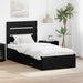 Cadru de pat cu sertar Stejar Negru 90 x 190 cm Lemn compozit - WALTI WALTI