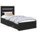 Cadru de pat cu sertar Stejar Negru 90 x 190 cm Lemn compozit - WALTI WALTI