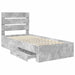 Cadru de pat cu sertar Gri din beton 90 x 190 cm Lemn compozit - WALTI WALTI