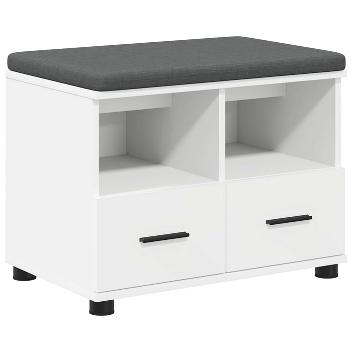 Bancă pentru hol cu pernă cu sertar Alb 60 x 38 x 46 cm - WALTI WALTI