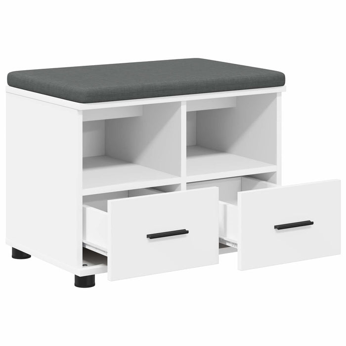 Bancă pentru hol cu pernă cu sertar Alb 60 x 38 x 46 cm - WALTI WALTI