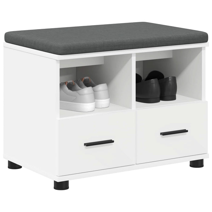 Bancă pentru hol cu pernă cu sertar Alb 60 x 38 x 46 cm - WALTI WALTI