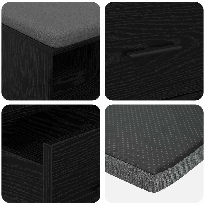 Bancă pentru hol cu pernă Stejar Negru 60 x 38 x 46 cm - WALTI WALTI