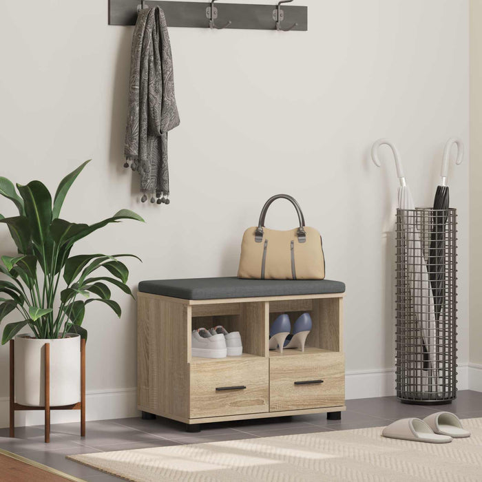 Bancă pentru hol cu pernă Stejar Sonoma 60 x 38 x 46 cm - WALTI WALTI
