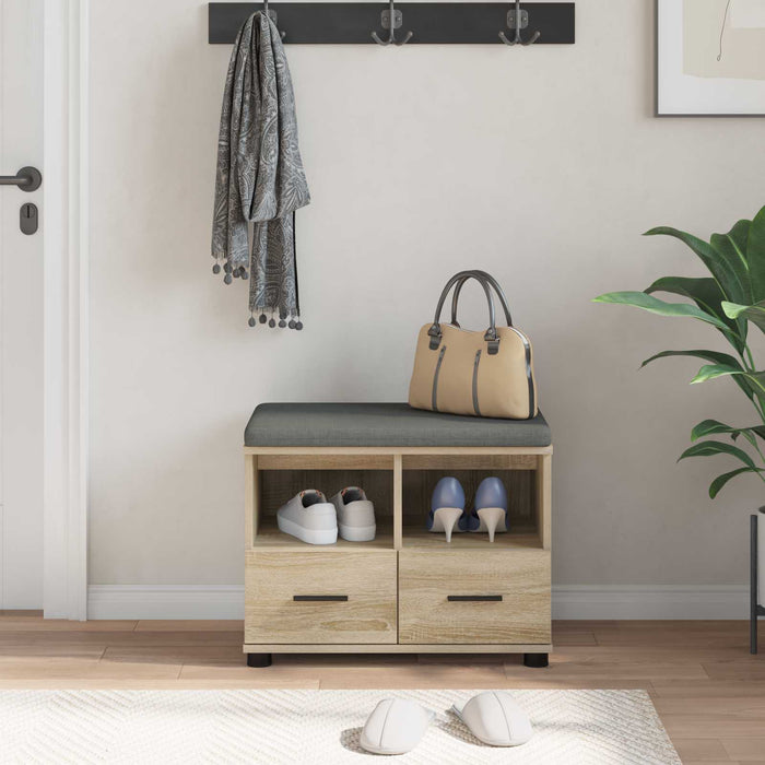 Bancă pentru hol cu pernă Stejar Sonoma 60 x 38 x 46 cm - WALTI WALTI
