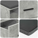 Bancă pentru hol cu pernă Gri din beton 60 x 38 x 46 cm - WALTI WALTI
