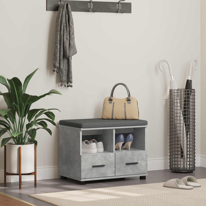 Bancă pentru hol cu pernă Gri din beton 60 x 38 x 46 cm - WALTI WALTI